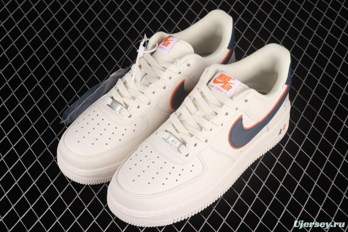 NIKE Air Force 1x07 Low rice white blue hook low top casual board shoes BS8871-101