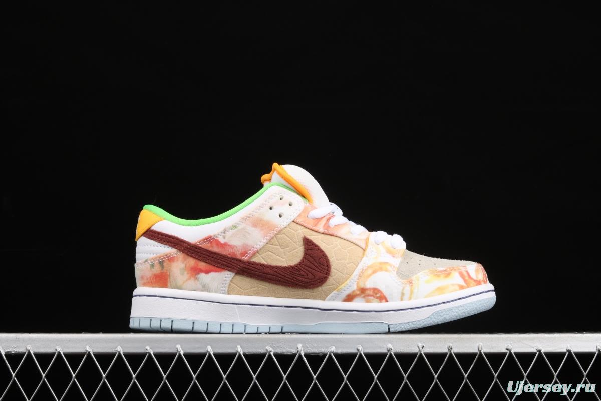 F version large box NIKE SB DUNK Low CNY joint style Chinese mandarin duck tie-dyed low-top skateboard shoes CV1628-800