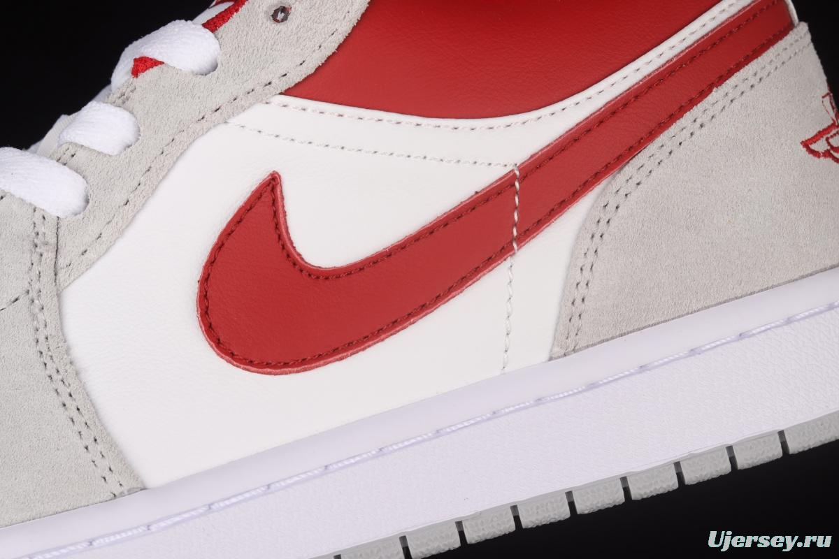 Air Jordan 1 Low low-end rice white red retro culture leisure sports basketball shoes DC6991-016