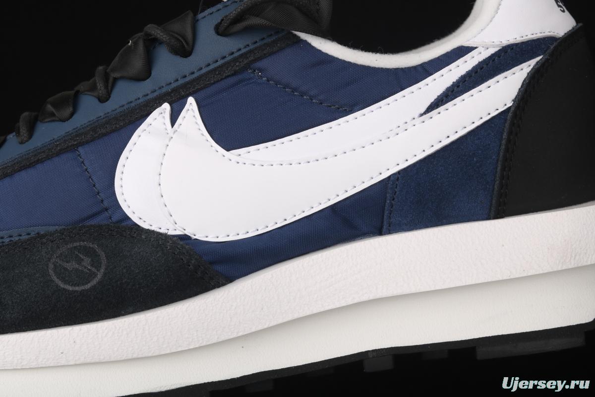 Fragment Design x Sacai x NIKE LVD Waffle Daybreak Fujiwara Hiroshi Fujiwara co-signed the catwalk style double hook Swoosh running shoes BV0073-041