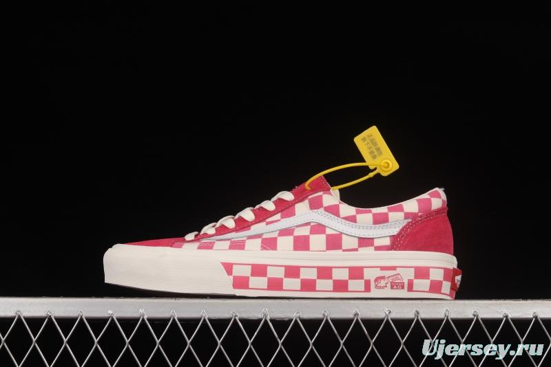 Vans Style 36 Anaheim Pink and White Checkerboard Low Help Casual Board Shoes VN0A38GF2U9