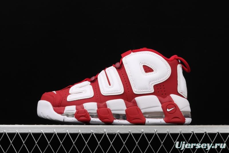 Supreme x NIKE Air More Uptempo co-signed AIR classic high street leisure sports basketball shoes 902290-600
