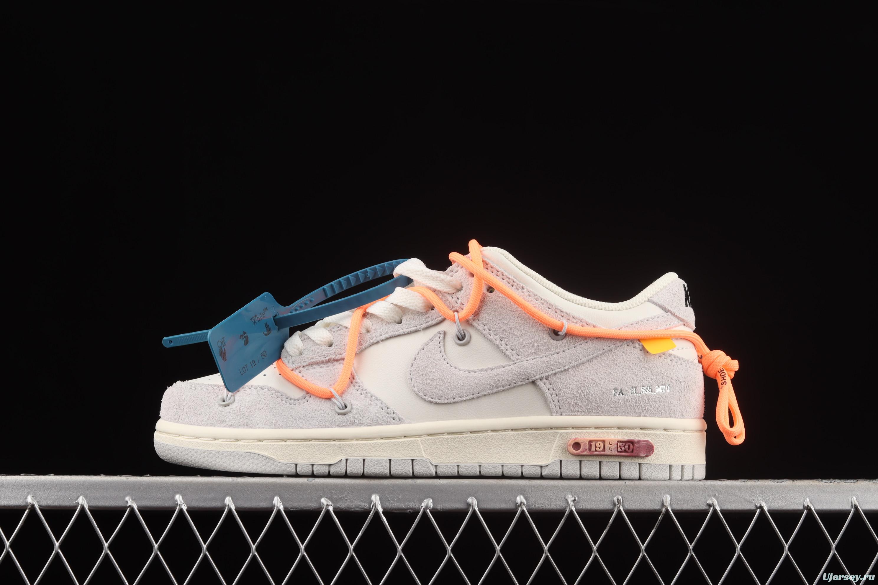 OFF-White x NIKE DUNK Low OW suede SB buckle rebound fashion casual board shoes DJ0950-119