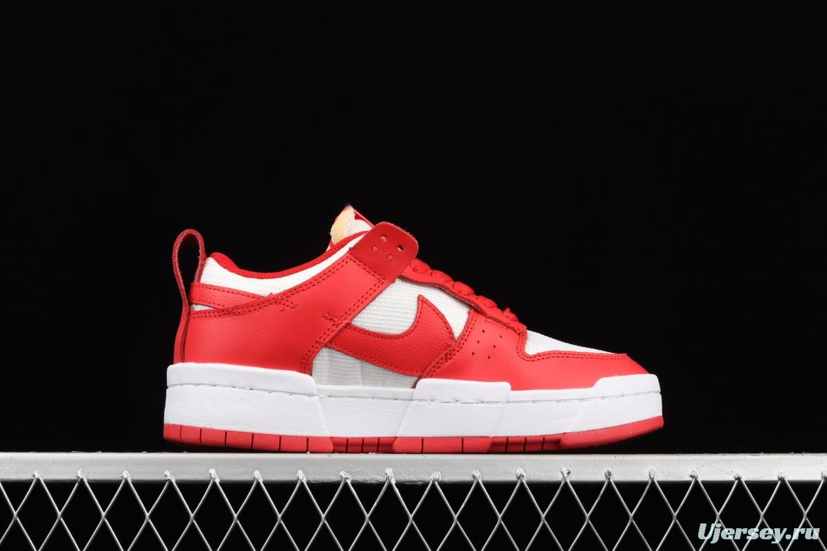 NIKE DUNK Low Disrupt White/Sand/Ghost/Sail lightweight dunk destruction series deconstructed wind low side casual skateboard shoes CK6654-601