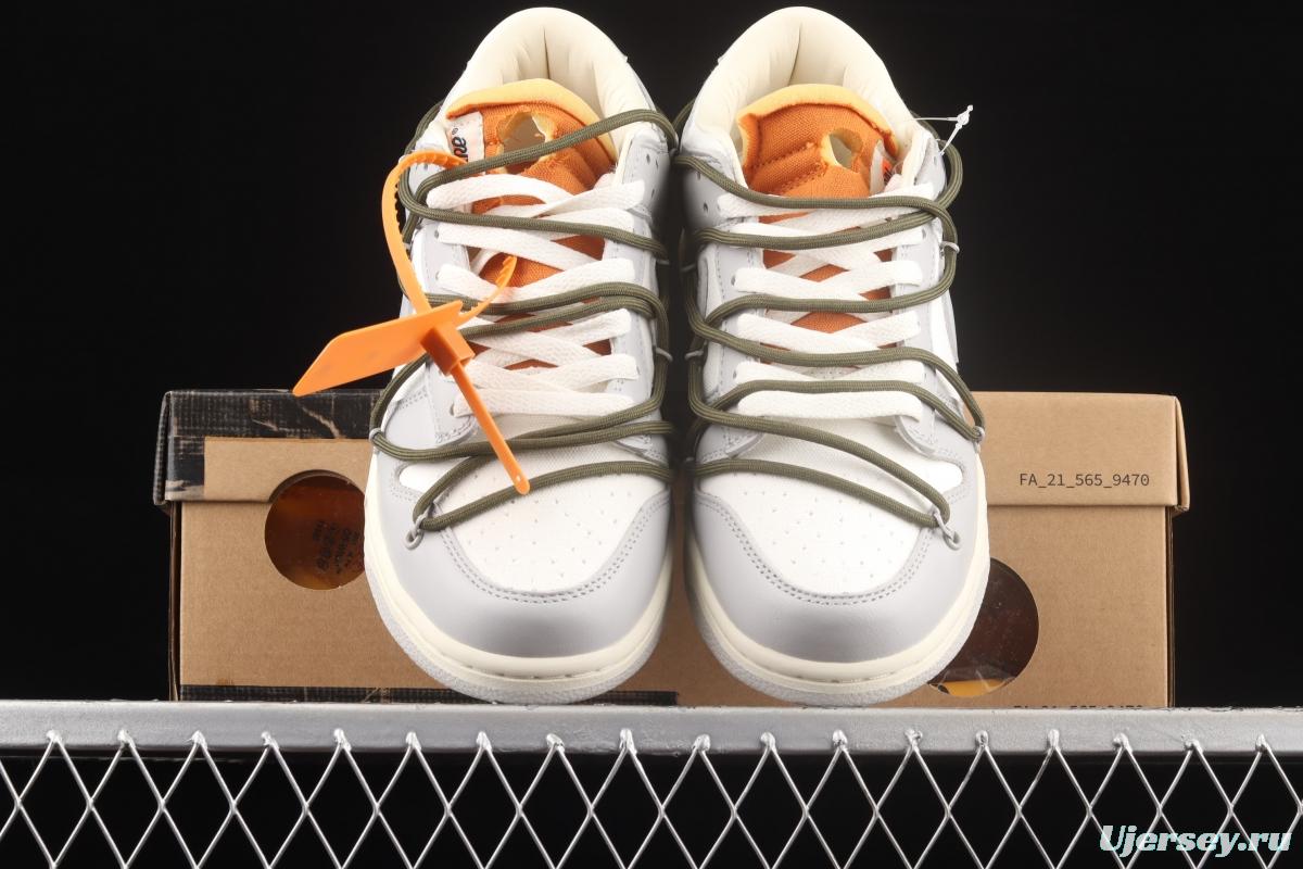 OFF-White x NIKE DUNK Low OW gray SB buckle rebound fashion casual board shoes DM1602-124