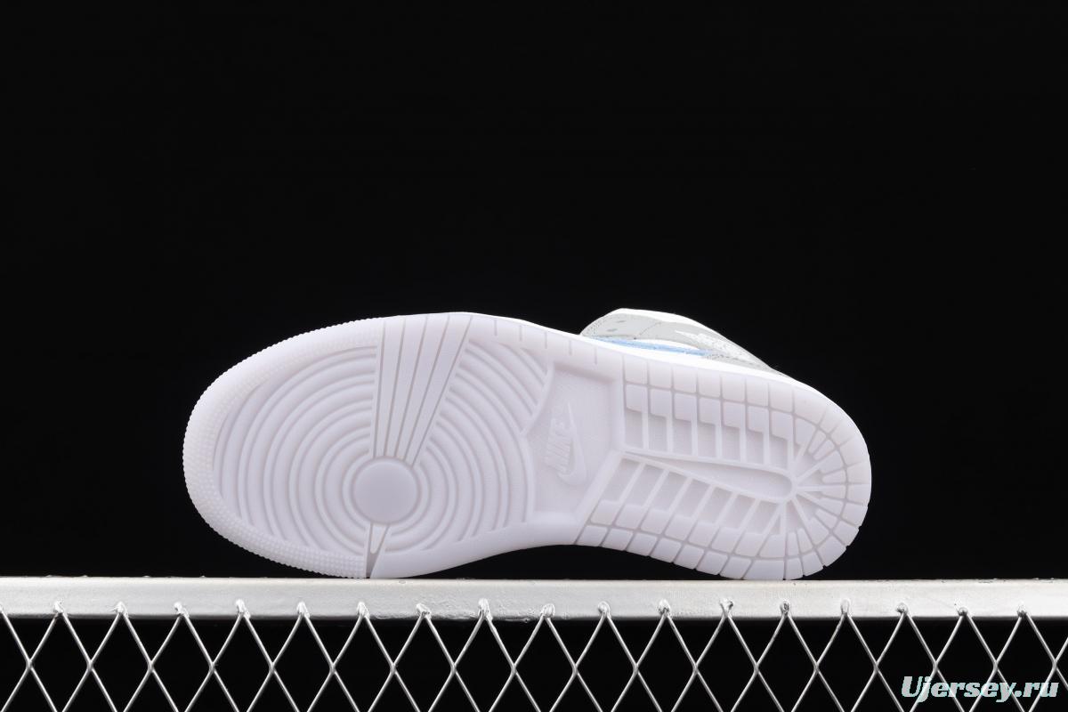 Air Jordan 1 Mid Leaf Ash medium side Leisure Sports Board shoes BQ6472-105