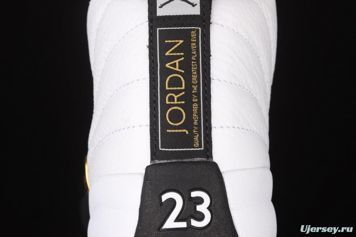 Air Jordan 12 Retro 2 2 black and white gold head genuine carbon basketball shoes CT8013-170