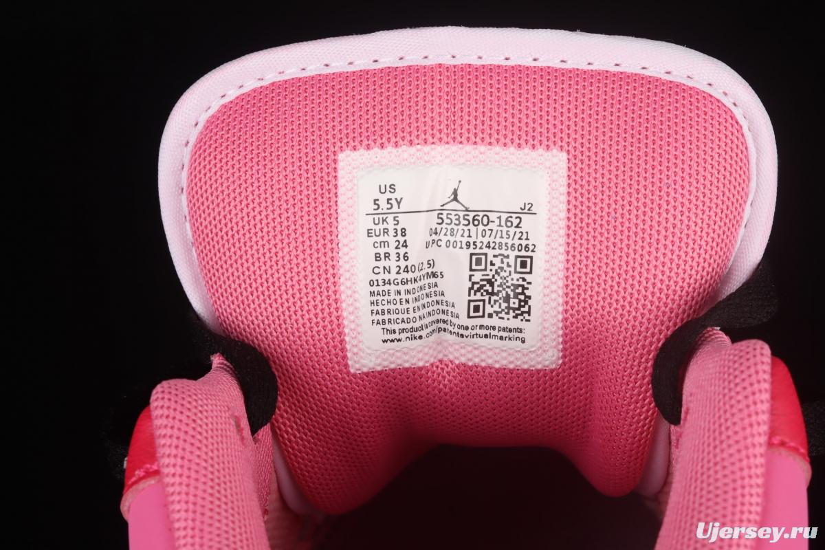Air Jordan 1 Low white pink low top cultural basketball shoes 553560-162
