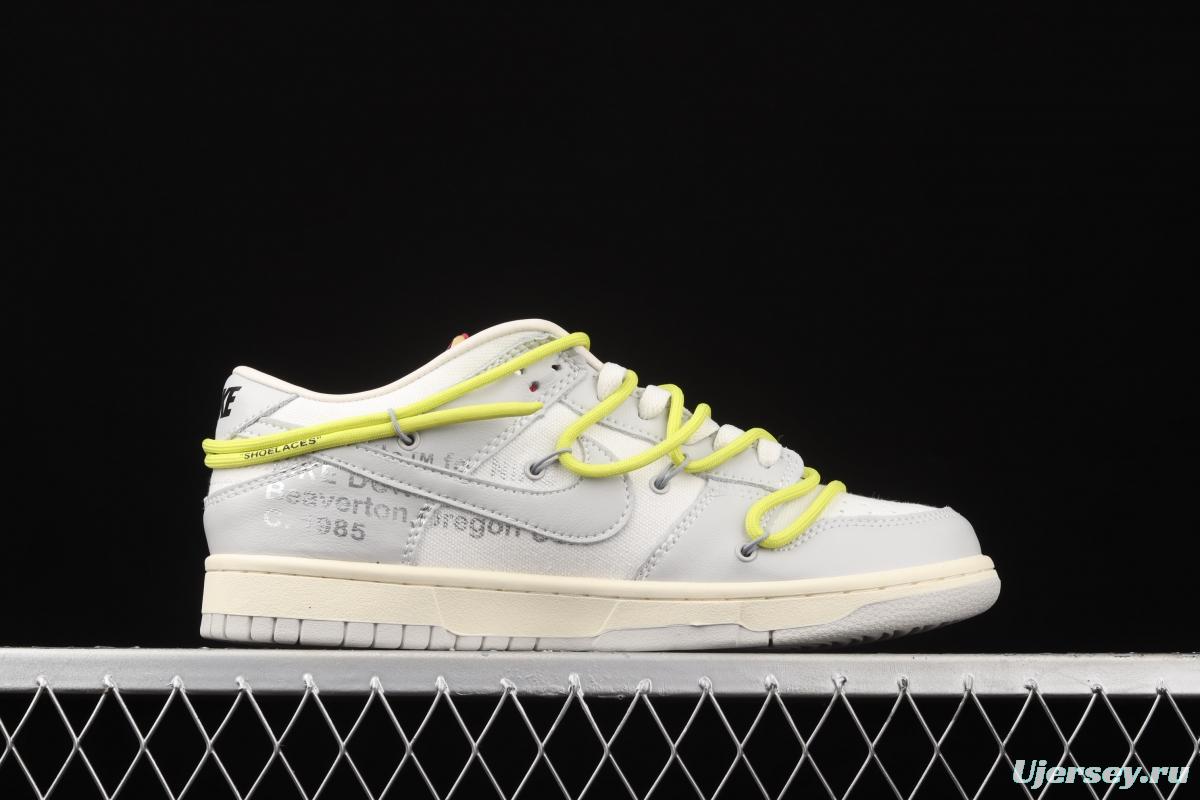 OFF-White x NIKE DUNK Low 04 of 50 OW Grey Leisure Sports Skateboard shoes DM1602-106