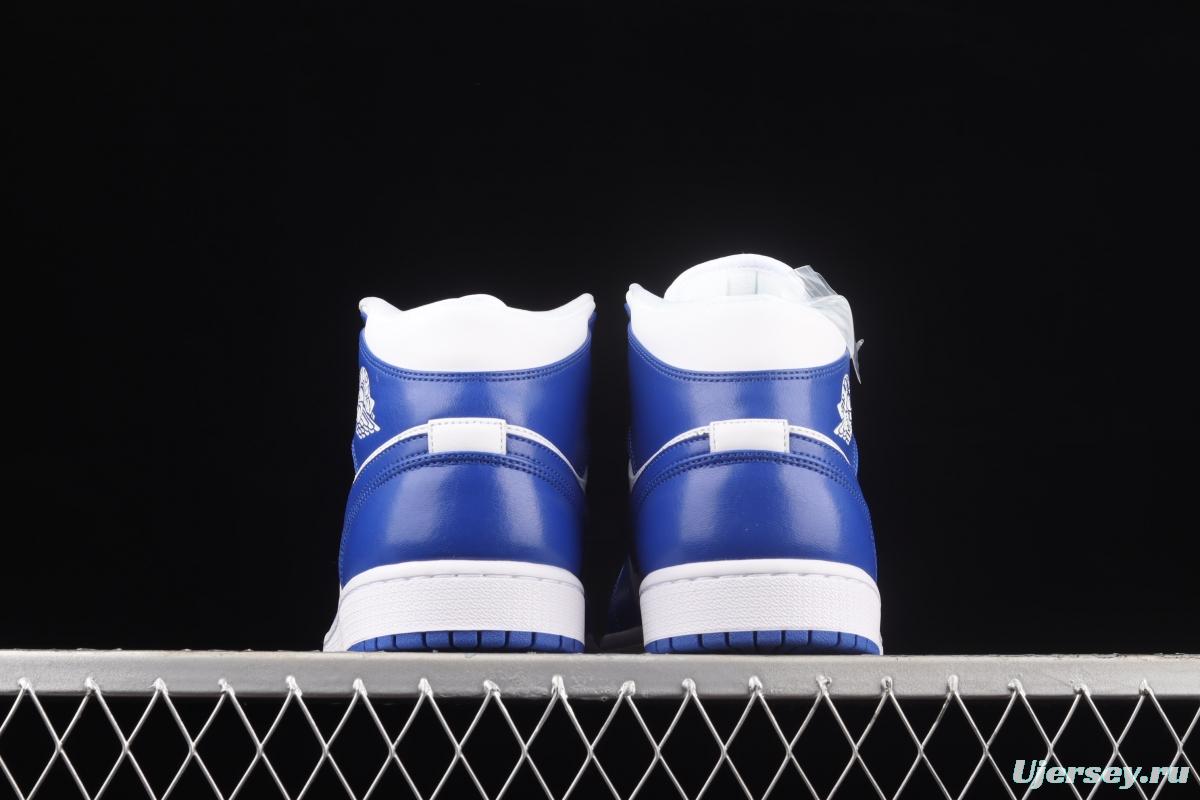 Air Jordan 1 Mid blue Zhongbang basketball shoes BQ6472-104