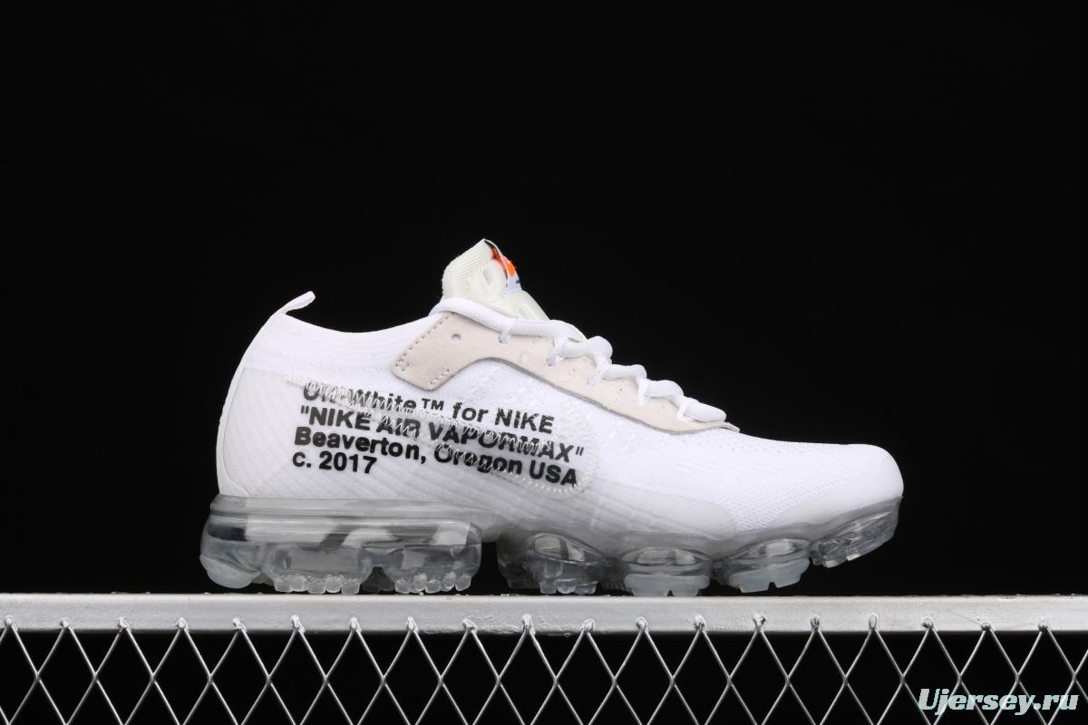 OFF-White x NIKE Vapor Max joint name steam air cushion jogging shoes AA3831-100