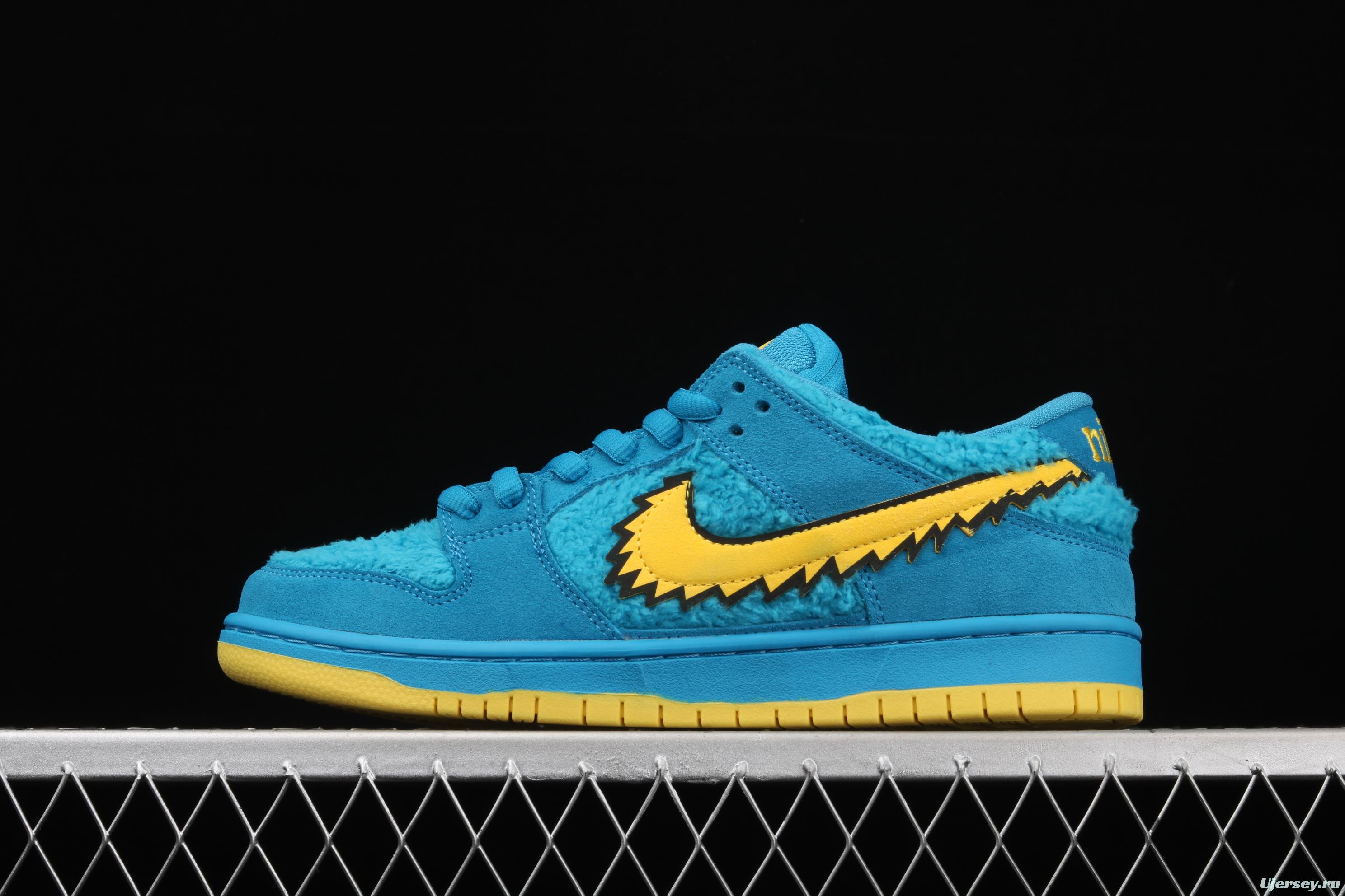 Grateful DeAdidas x NIKE SB DUNK Low Yellow Bear joint style blue and yellow bear sports skateboard shoes CJ5378-400