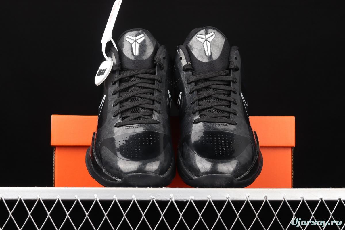 NIKE Zoom Kobe 5 Blackout Kobe 5 black samurai low-end sports basketball shoes 386429-003