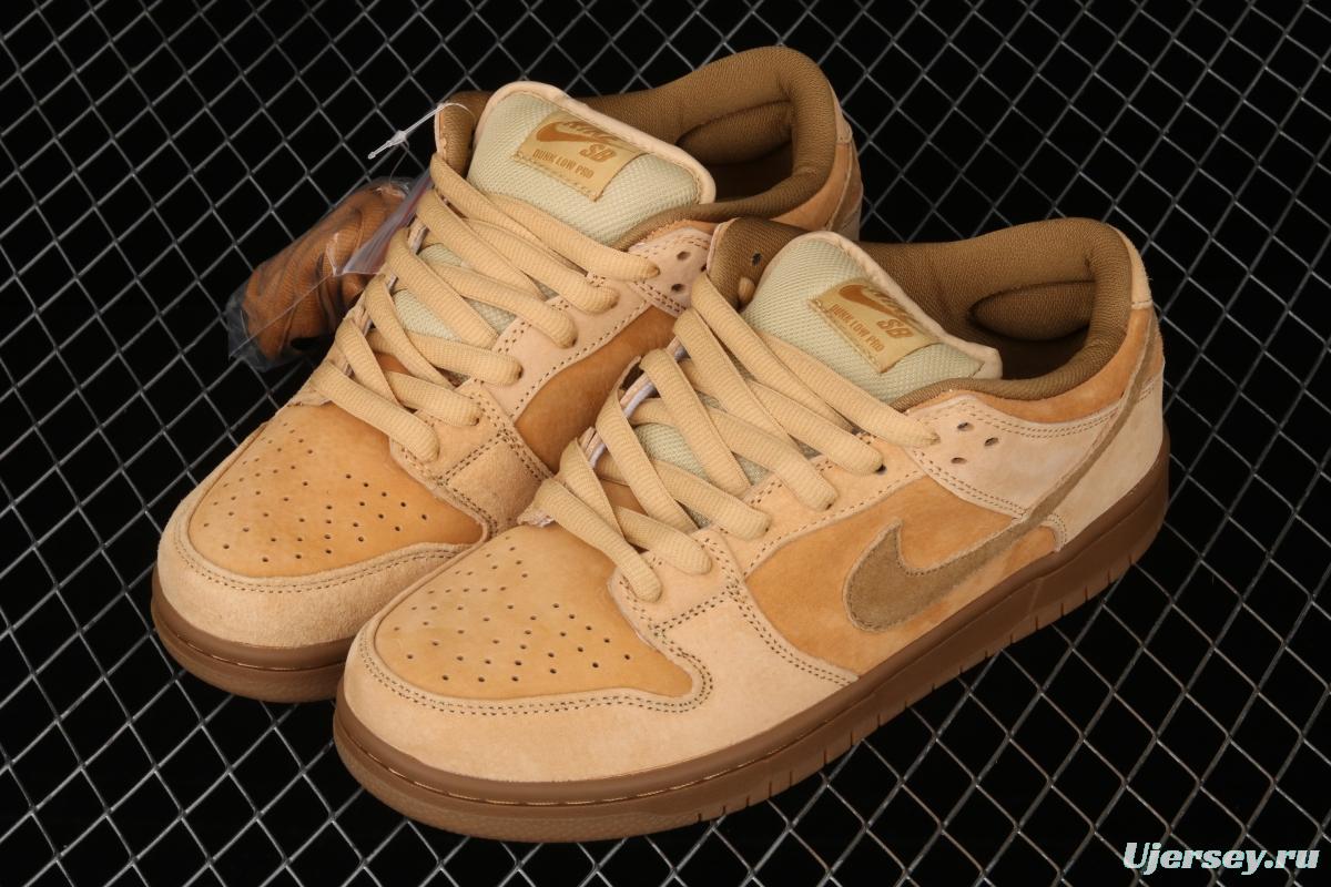 NIKE SB DUNK Low Pro wheat color deciduous yellow low-top sports skateboard shoes 883232-700