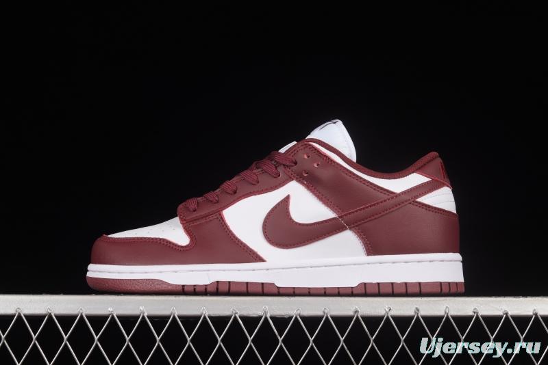 NIKE SB DUNK Low Prm wine red and white color matching SB buckle broken rebound fashion casual shoes DD1503-108