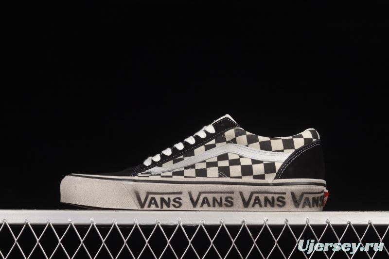 Vans Old Skool DX Anaheim black and white checkerboard old dirty low-top shoes VN0A38G2OAK