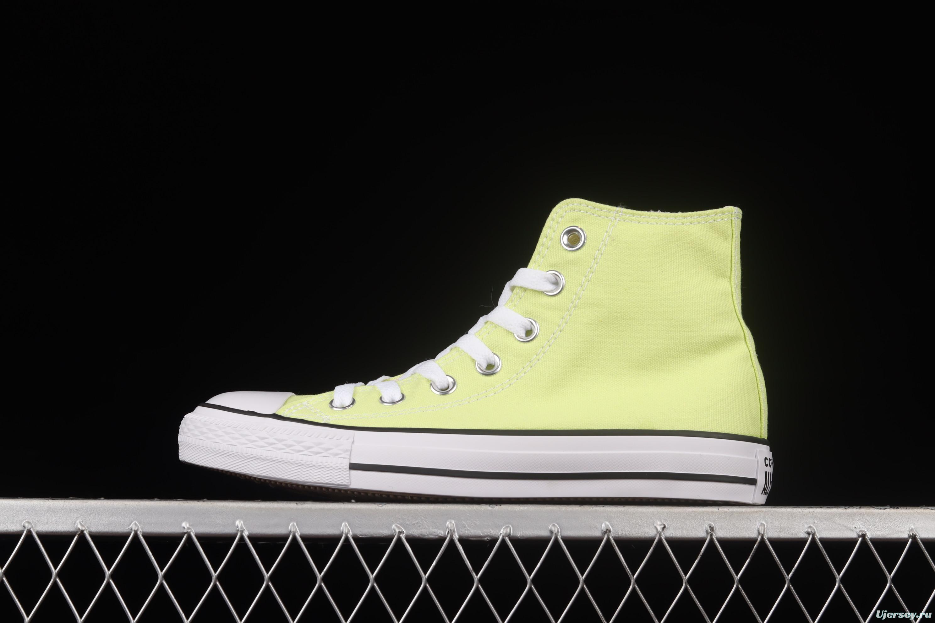 Converse All Star light colors are lemon yellow high top fashionable canvas shoes 170154C