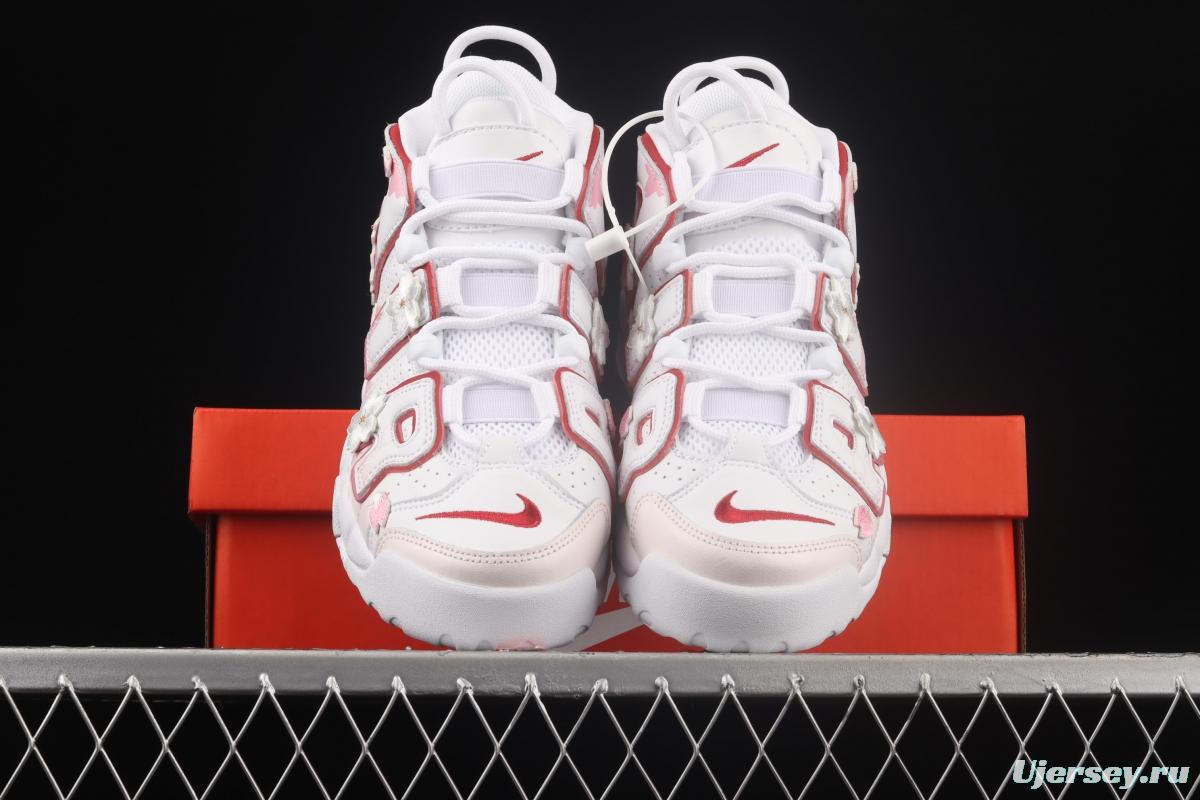 NIKE Air More Uptempo 96 QS Pippen original series cherry blossom embroidery classic high street leisure sports basketball shoes DJ5988-100