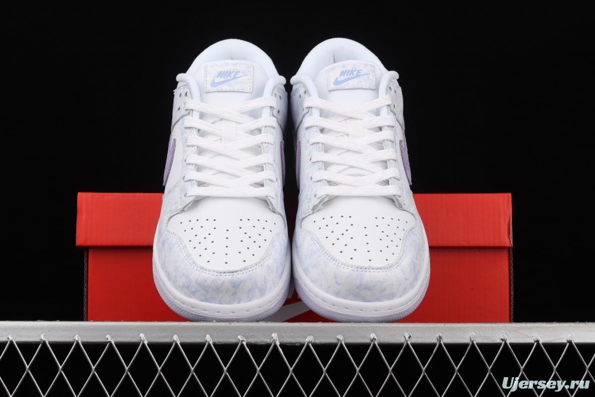 NIKE SB DUNK Low Prm white light purple color SB buckle rebound fashion leisure board shoes DM9467-500