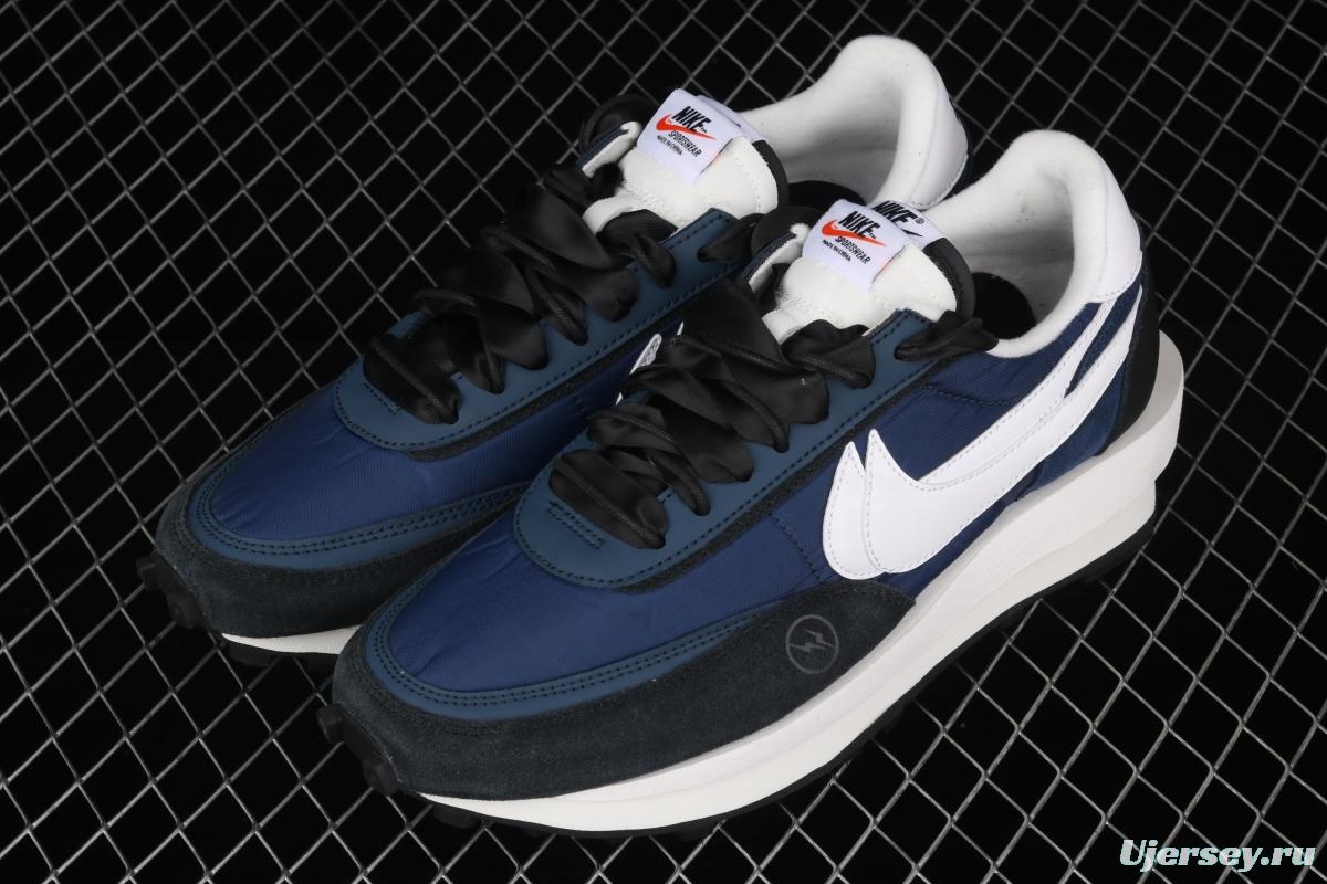 Fragment Design x Sacai x NIKE LVD Waffle Daybreak Fujiwara Hiroshi Fujiwara co-signed the catwalk style double hook Swoosh running shoes BV0073-041