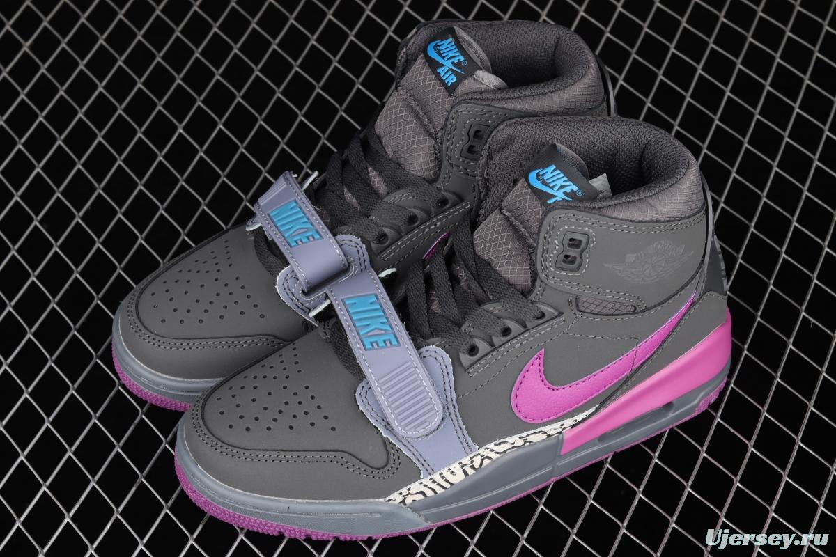 Jordan Legacy 312 black and purple color Velcro three-in-one board shoes AV3922-005