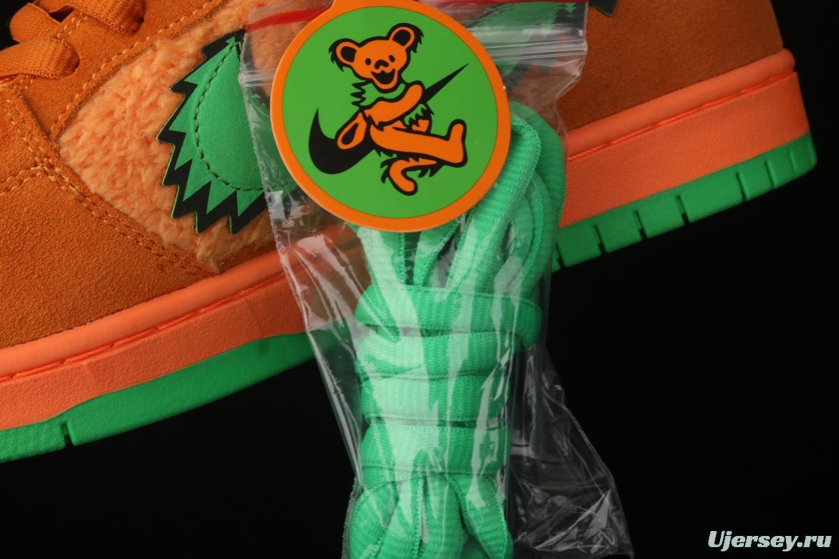 Grateful DeAdidas x NIKE SB DUNK Low Yellow Bear joint style yellow and green bear sports skateboard shoes CJ5378-800