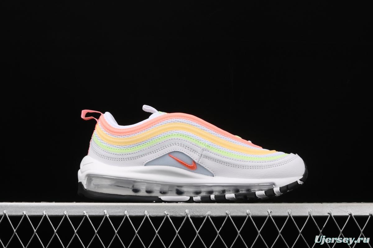 NIKE Air Max 97 ESS White Melon Orange Color bullet Air cushion running shoes CZ6087-100