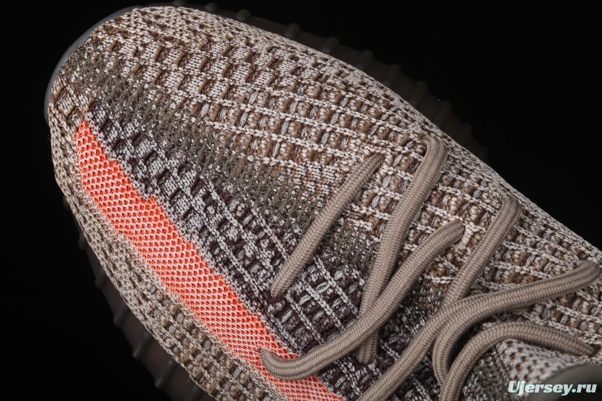 Adidas Yeezy 350 Boost V2 Ash Stone GW0089 Darth Coconut 350 second generation hollowed-out volcanic lime powder color matching