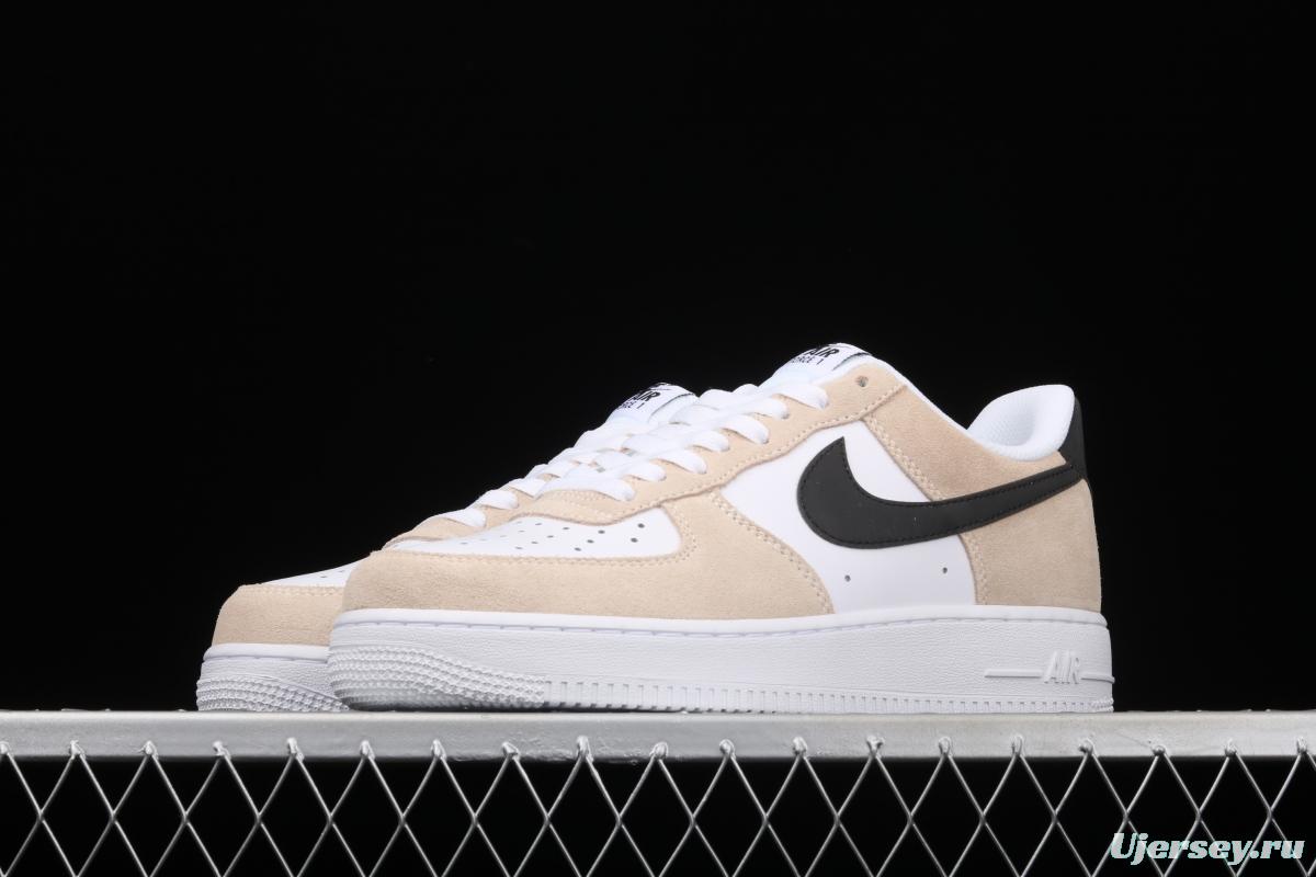 NIKE Air Force 1 Low milk tea white color matching head layer low top casual board shoes BQ8988-100