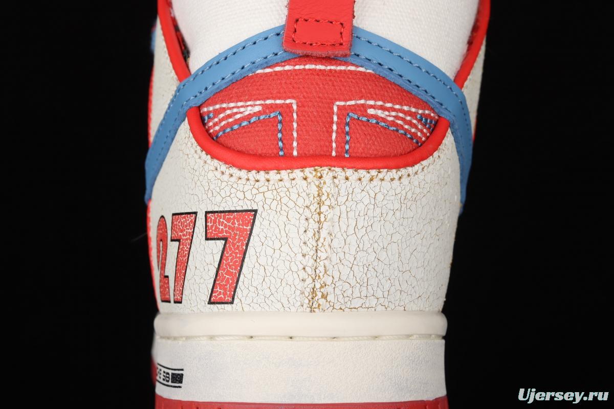 Magnus Walker x NIKE DUNK High Pro Decon QS [Porsche 911] White, blue and red high top casual skateboard shoes DH7683-100