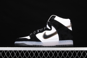 Slam Jam x NIKE DUNK High joint series full head leather high top leisure skateboard shoes DA1639-101,