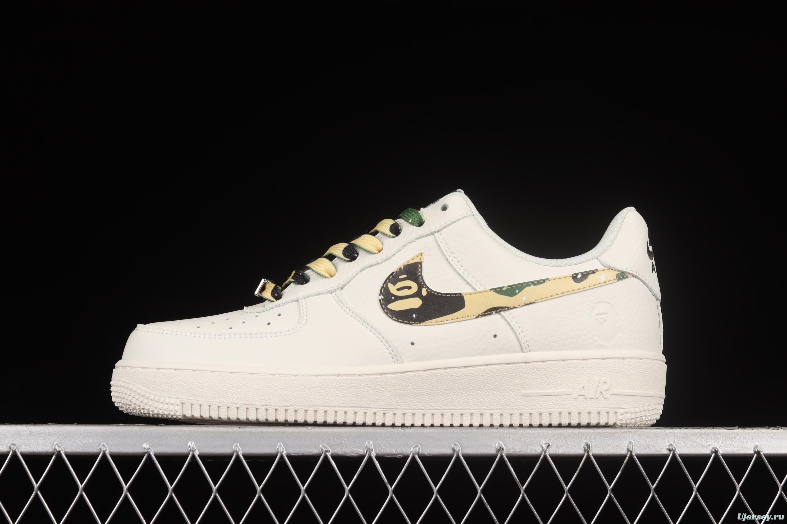 Bape x NIKE Air Force 11607 Low camouflage matching Nigo brand ape head low top casual board shoes AA1365-118,