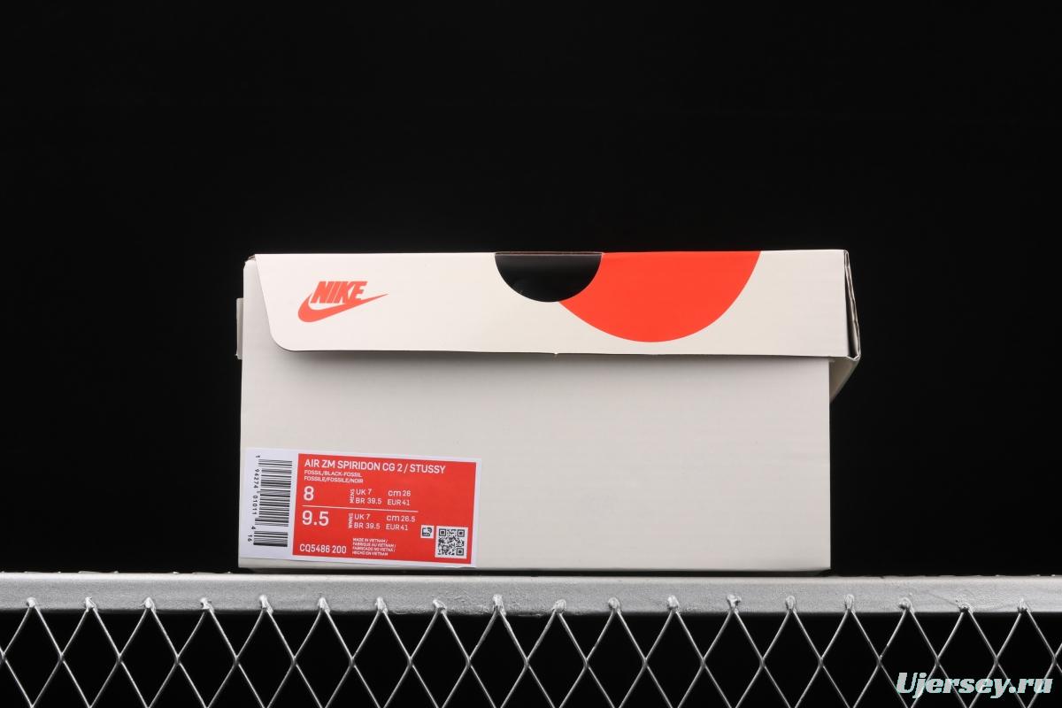 Stussy x NIKE Air Zoom Spiridon Caged 2 Spieli prison East cage 2 generation milky white linen black cloth CQ5486-200