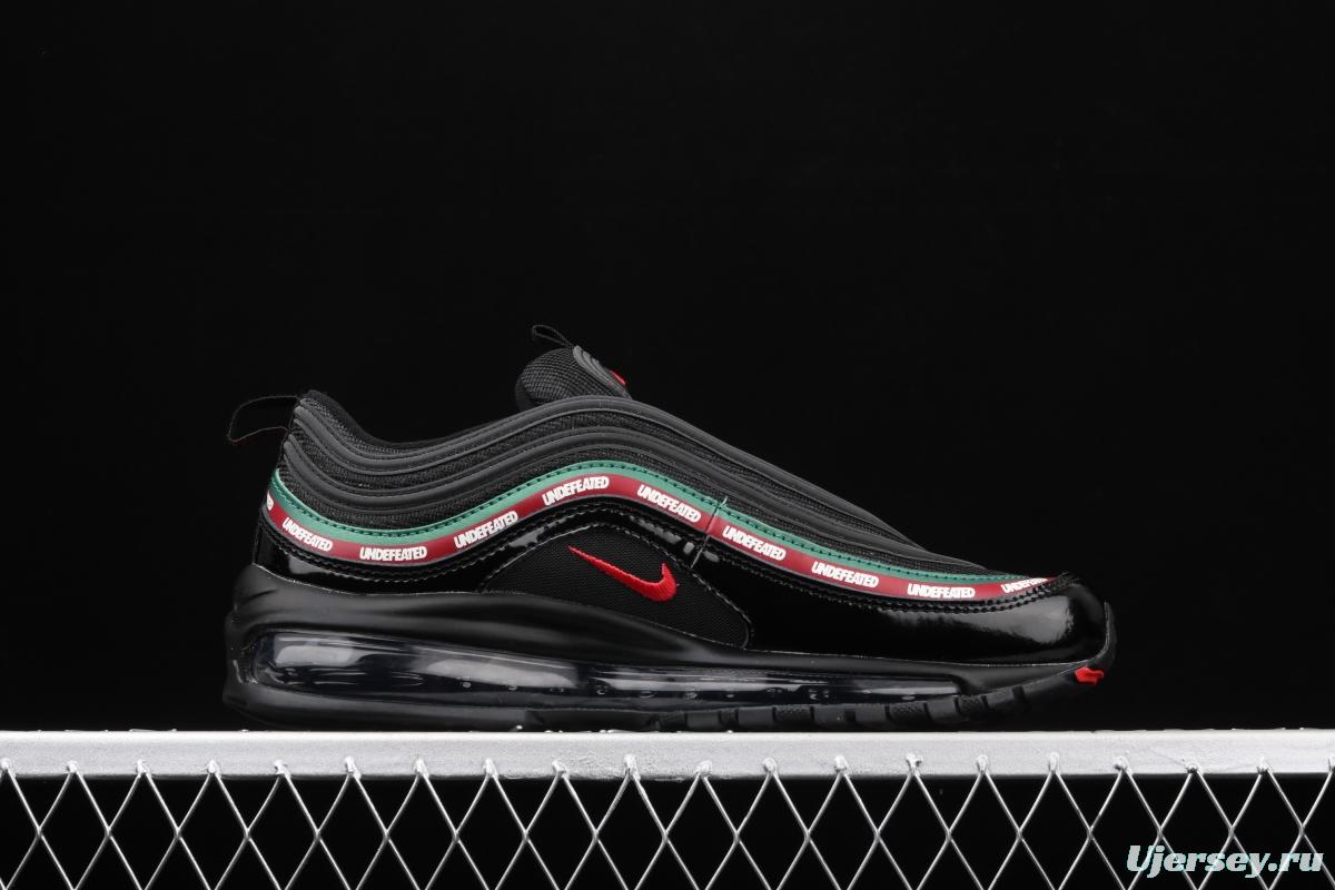 NIKE Air Max 97 Undefeated co-signed black and green bullets 986-001