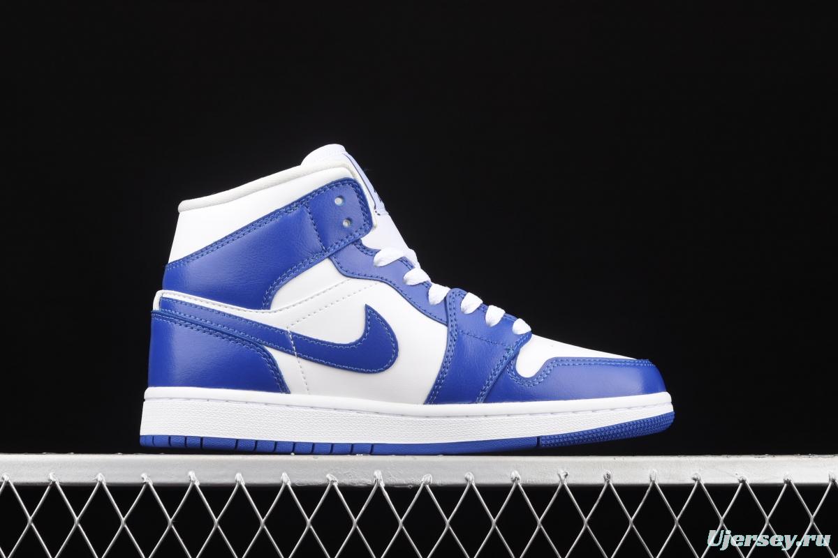 Air Jordan 1 Mid blue Zhongbang basketball shoes BQ6472-104