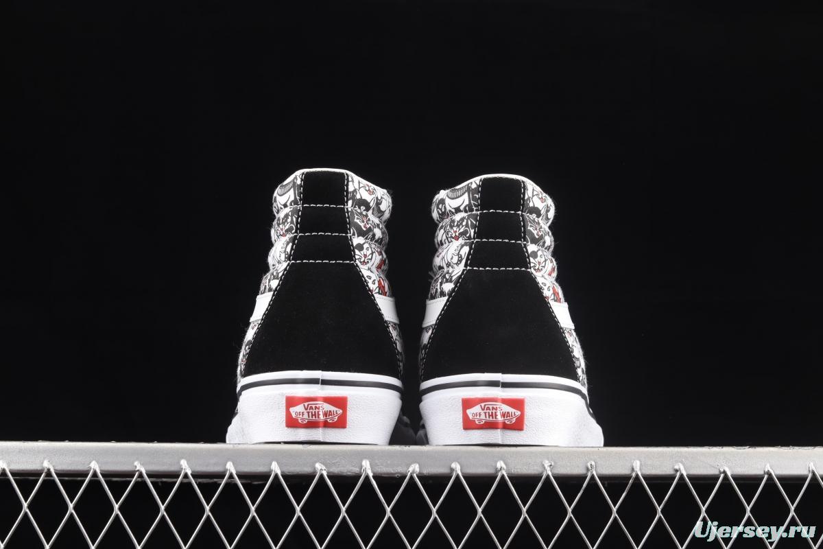 Vans Sk8-Hi synchronous cartoon robot cat high-top leisure vulcanized sports shoes VN0A4BV8BCL
