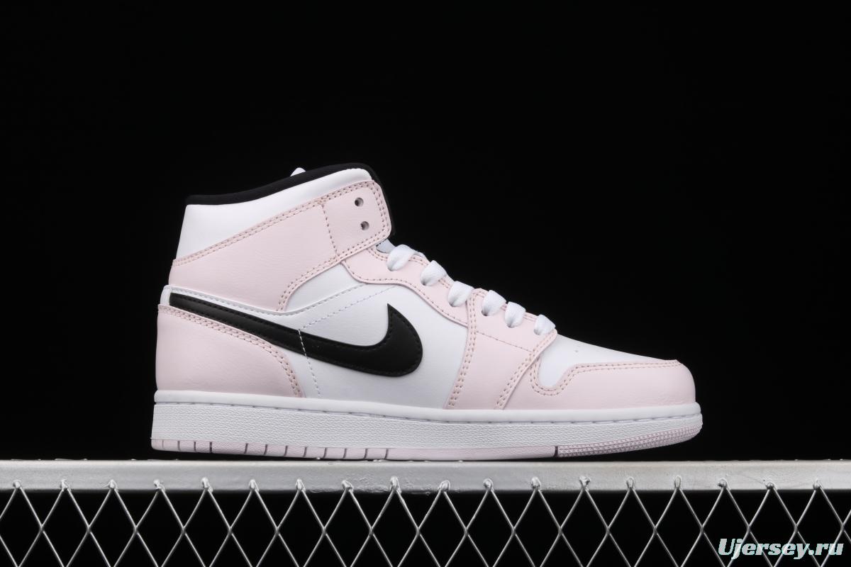 Air Jordan 1 Mid Rose Powder Violet Basketball shoes BQ6472-500