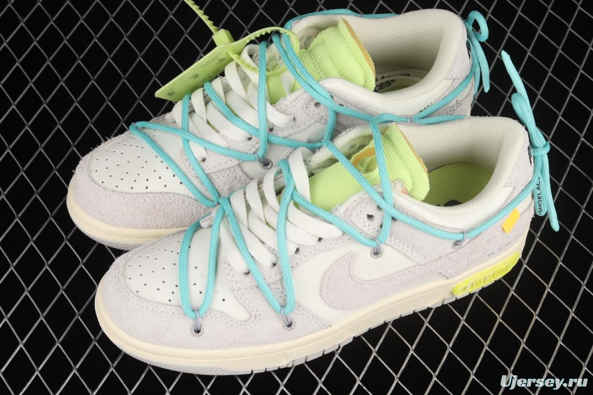 OFF-White x NIKE DUNK Low 12 of 50 OW suede SB buckle rebound fashion casual board shoes DJ0950-106