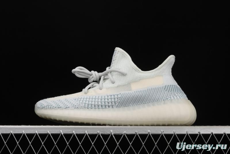 Adidas Yeezy 350 V2 Boost Basf FW3043 Darth Coconut 350 second generation hollowed-out silk ice blue color BASF Boost original