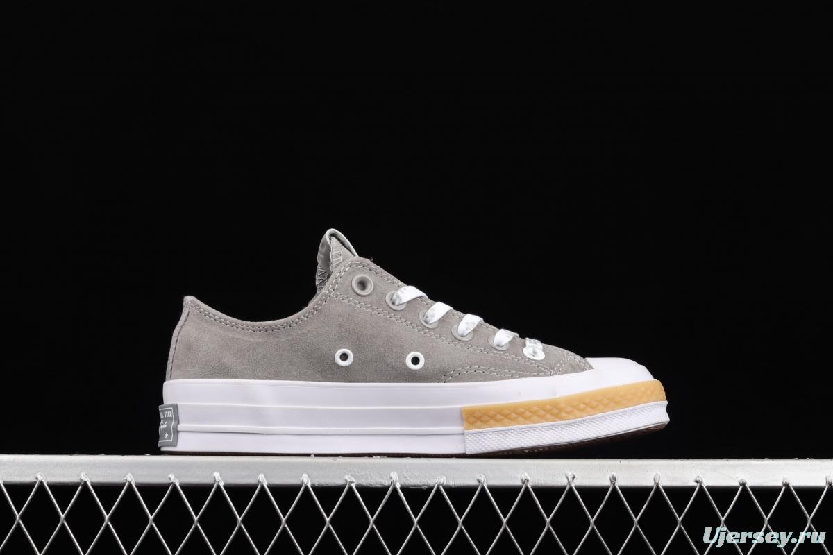 Clot x ConverseChuck 70 OX Paloma Edison Chen co-signed light gray low-top casual board shoes 171840C