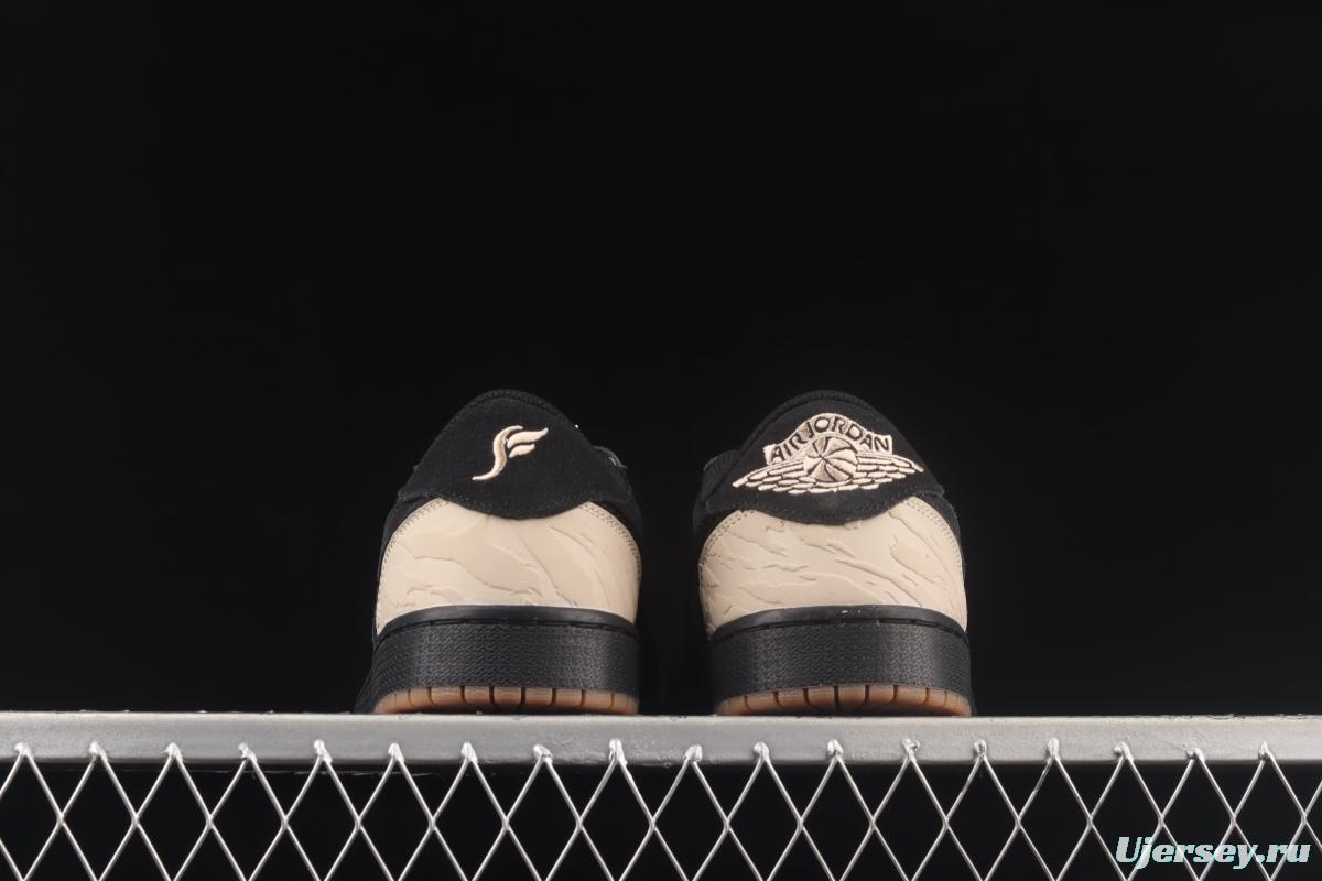 Air Jordan 1 Low Carnivore predator theme black and red low-side cultural board shoes DN3400-001