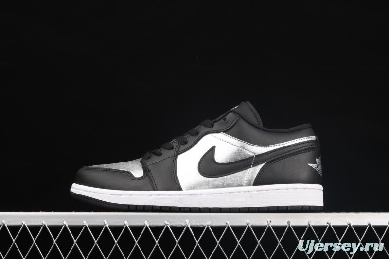 Air Jordan 1 Low low-top black silver culture leisure sports shoes DA5551-001