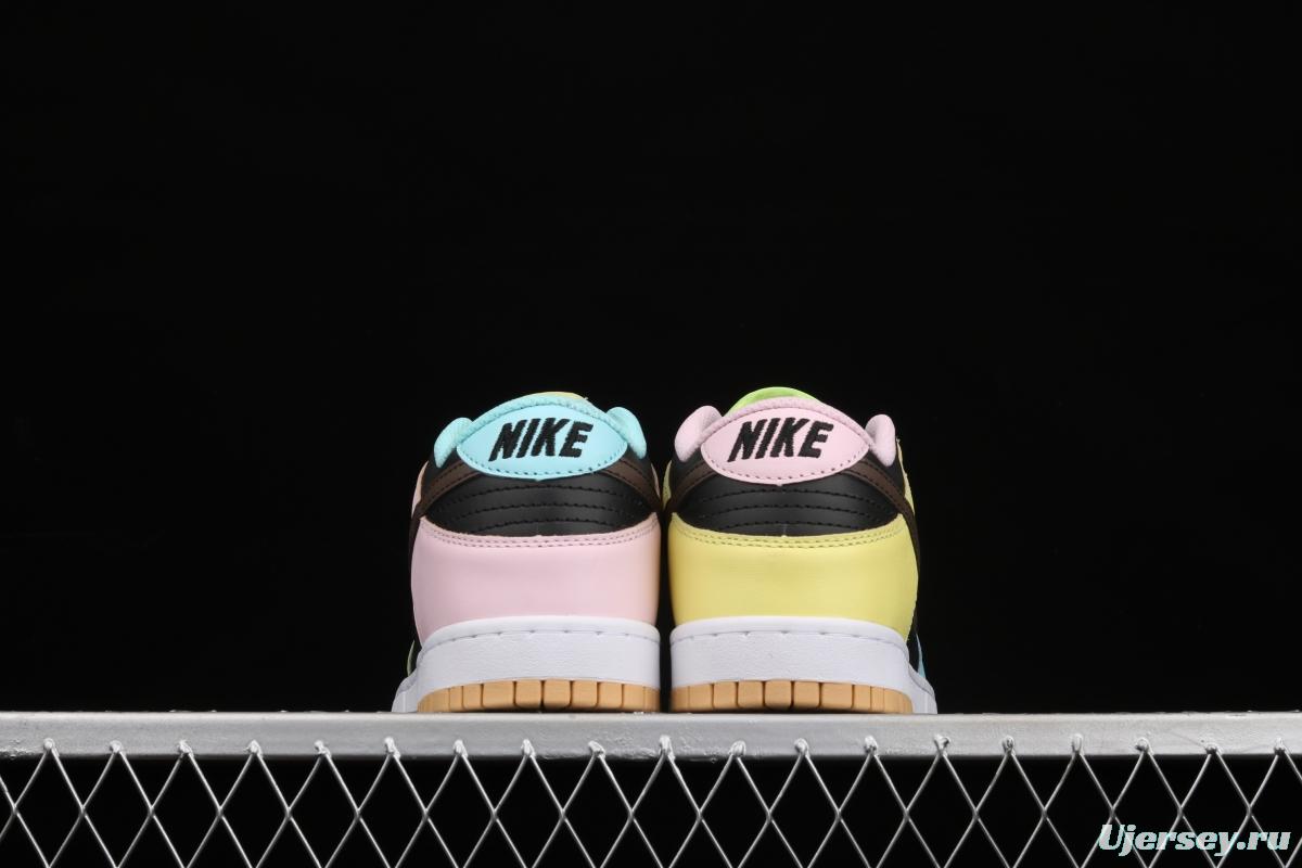 NIKE DUNK Low Free 99 SB buckle backboard black, blue and yellow color spliced mandarin duck DH0952-001