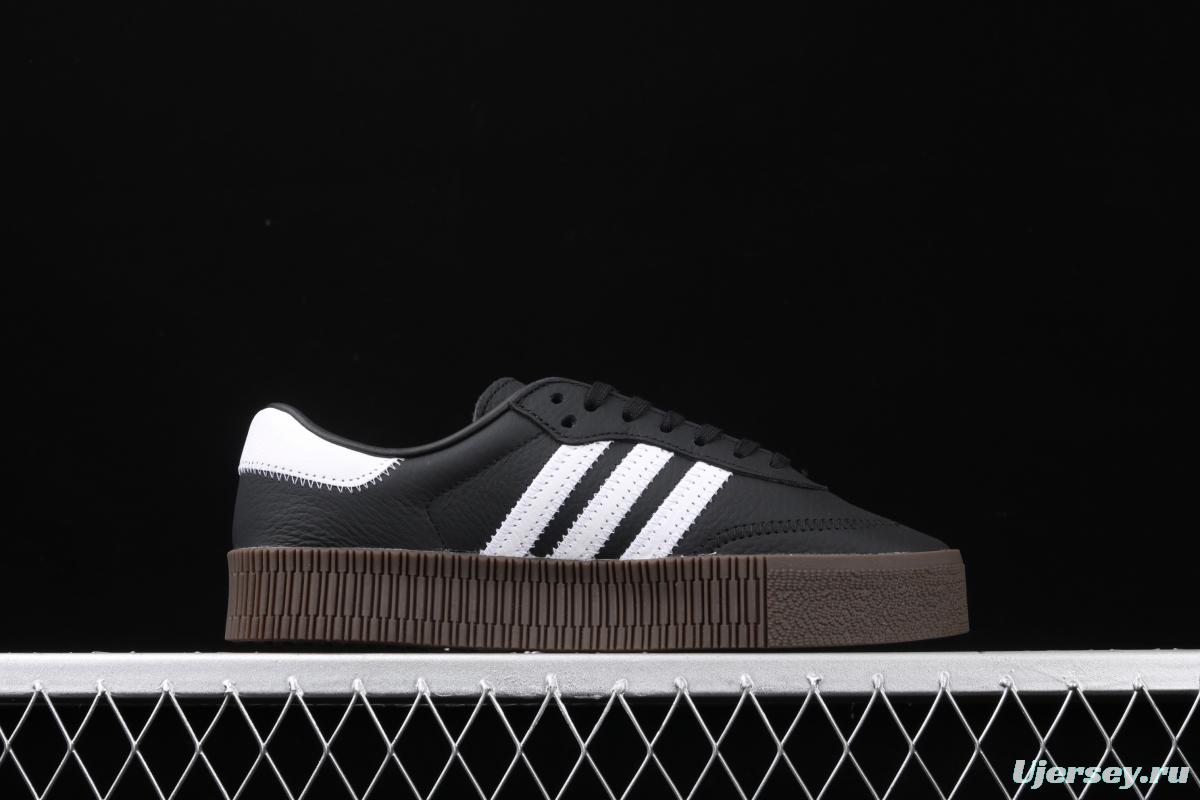 Adidas Sambarose B28156 clover retro black and white thick soles high board shoes