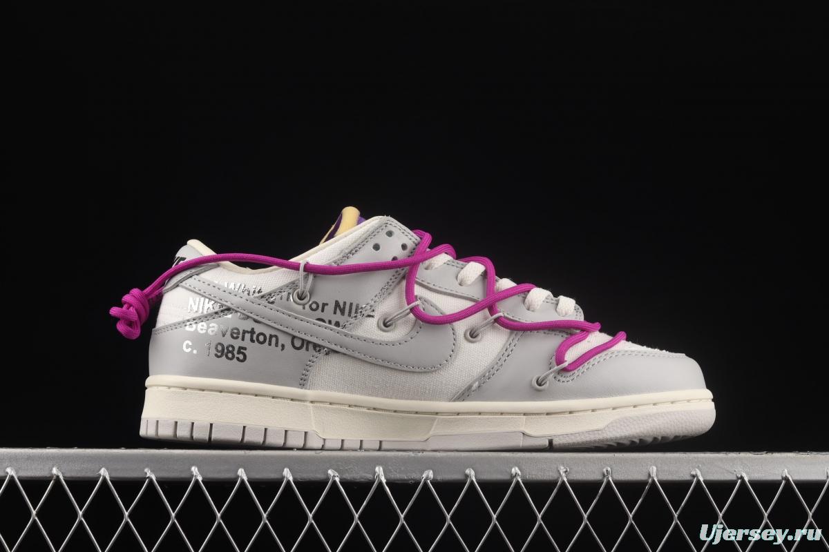 OFF-White x NIKE DUNK Low OW white gray leisure sports skateboard shoes DM1602-111,