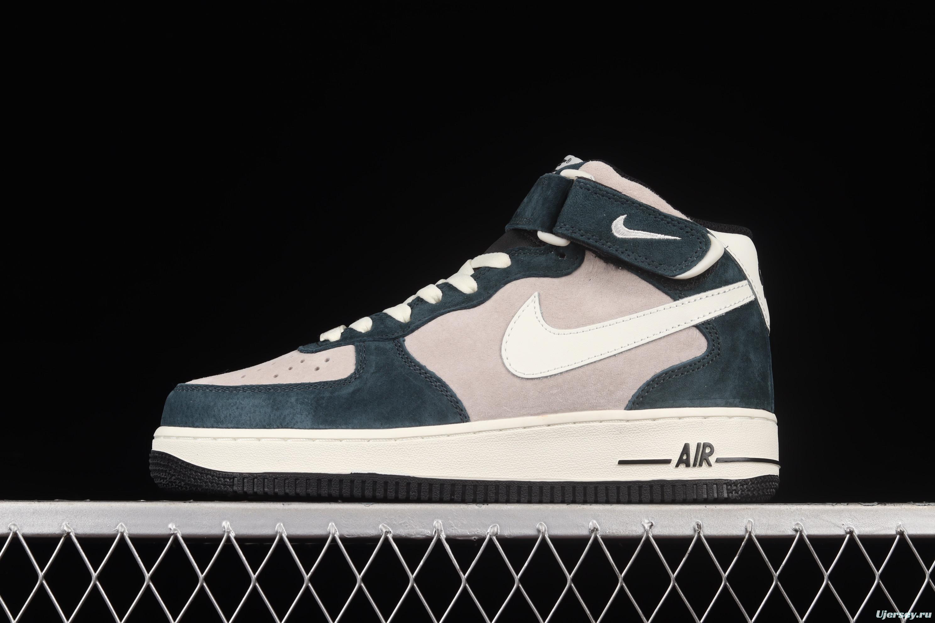 NIKE Air Force 1: 07 Mid cream-green suede medium-top casual board shoes DE6933-865