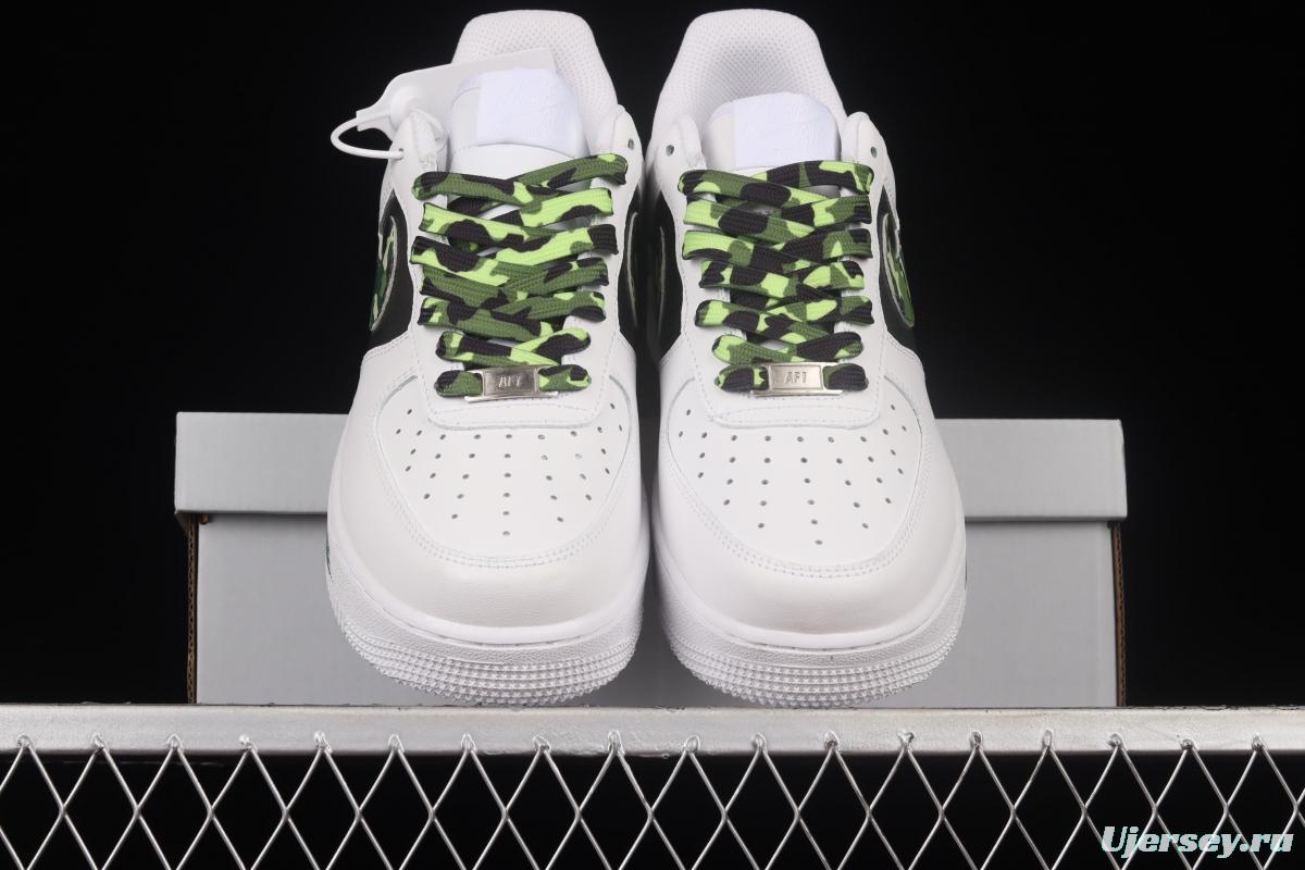 NIKE Air Force 1x 07 Lx painted army green hook white and blue low upper board shoes CW2288-113