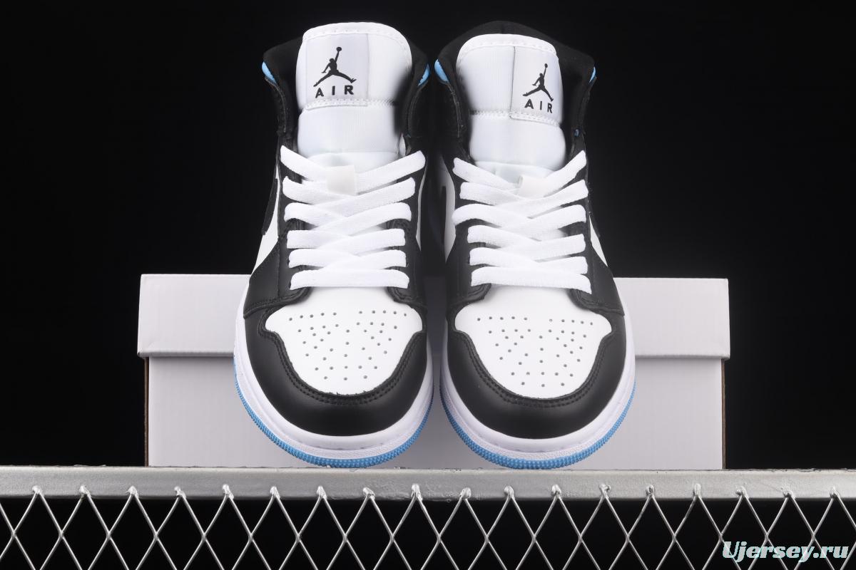 Air Jordan 1 Mid SE black, white and blue BQ6472-102