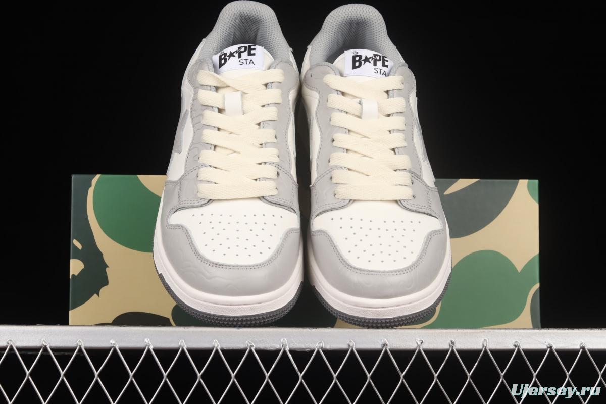 Human MAdidase Bape Sta Sk8 To Nigo trend godfather Nigo brand ape head classic skateboard shoes 1G801009I white gray