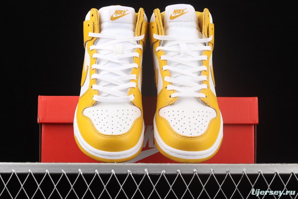 NIKE SB DUNK High white and yellow color SB rebound high upper shoes DD1869-106